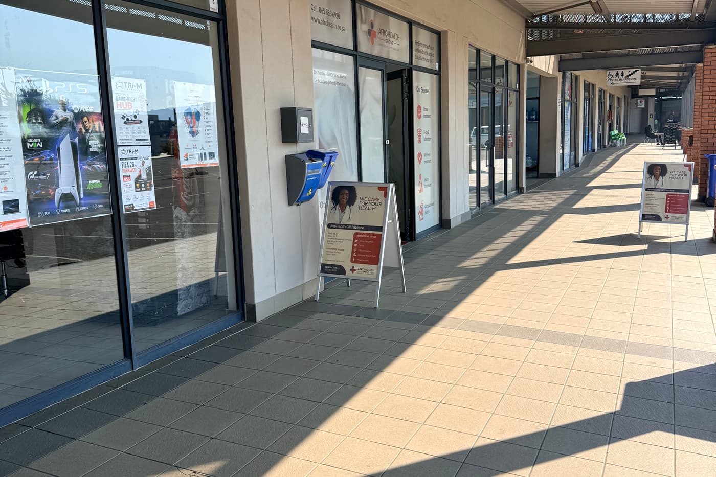 The MobiDokta Shop 6 shopfront on the Madeira Isles walkway in Danville, Pretoria West